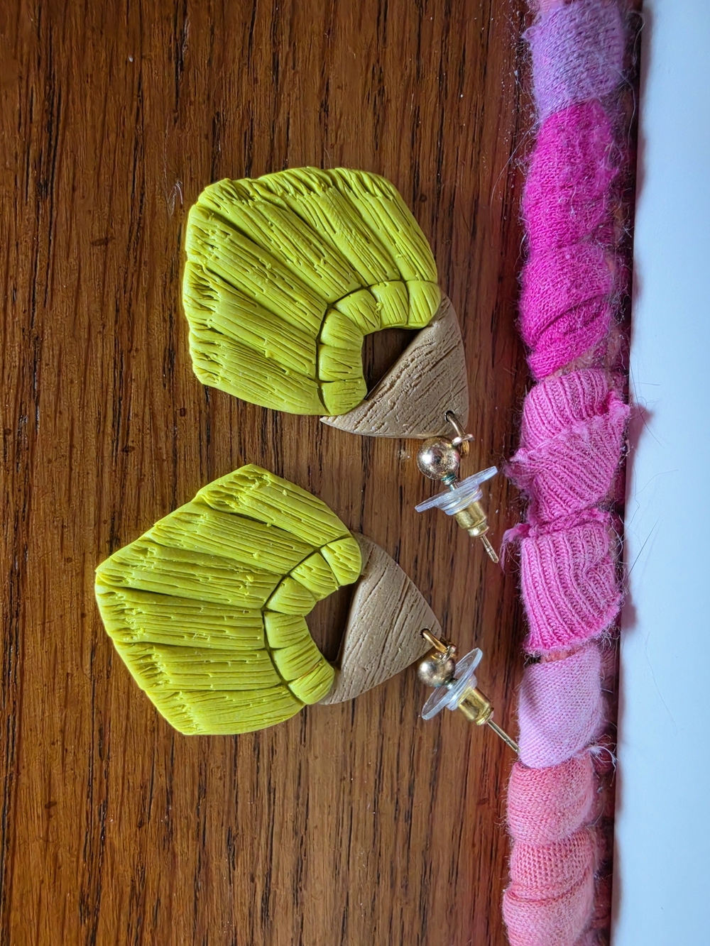 Handcrafted Lime Green Fringe Drop Earrings